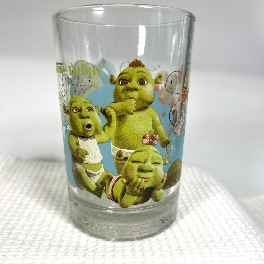 Shrek the Third 2007 Dreamworks McDonald's Tumbler Glass Baby Shrek